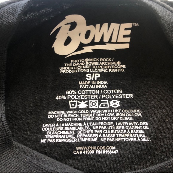 David Bowie Retro T-Shirt Black Size Small ✨ - Picture 5 of 7